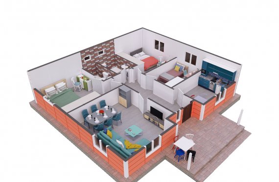 100 m2 Modulair huis