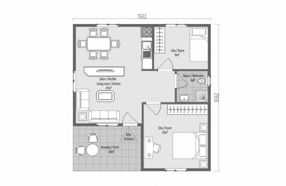64 m2 Modulair huis