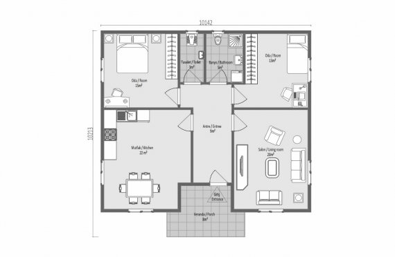 95 m2 Modulair huis