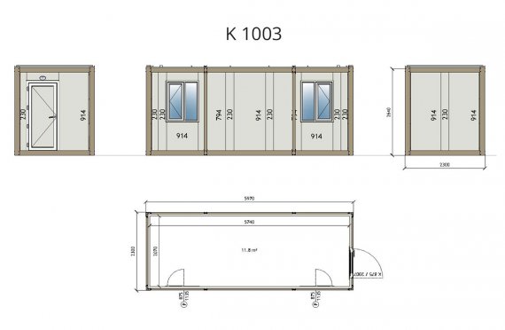 Flat Pack Kantoorcontainer K 1003