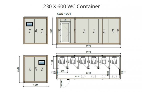KW6 230X600 WC Container