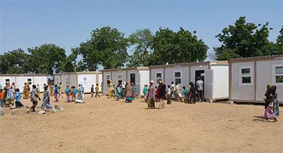 Verplaatsbare school in Nigeria